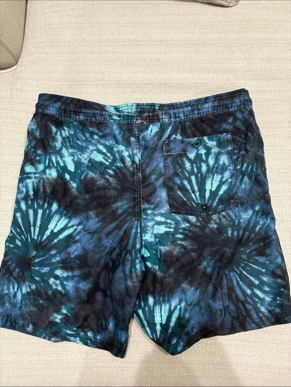 Men's Blue Tie-Dye Swim Shorts